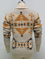 ieftine pulover cardigan pentru bărbați-Bărbați Pulover Bluza Tricotat Tricotat Abstract În V Stilat Stil Vintage Purtare Zilnică Îmbrăcăminte Toamnă Iarnă Kaki Gri M L XL / Manșon Lung