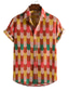 tanie Koszule hawajskie-Męskie Koszula hawajska Prążki Wzory graficzne Wieczorne Niebieski Czerwony Brązowy Na zewnątrz Codzienny Krótki rękaw Przycisk w dół Odzież Moda miejska Designerskie Prosty Codzienny
