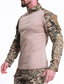 cheap Men&#039;s Casual T-shirts-Men&#039;s T shirt Tee Tactical t shirt Solid Color Color Block Camo / Camouflage Turndown A B C D E Daily Holiday Long Sleeve Clothing Apparel Lightweight Military Comfortable / Summer