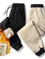 cheap Sweatpants-Men&#039;s Sherpa Sweatpants Joggers Winter Pants Trousers Drawstring Elastic Waist Solid Colored Warm Full Length Daily Wear Sherpa Casual Black