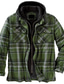 Недорогие Мужские пуховики и парки-мужская куртка-рубашка зимняя куртка повседневная повседневная куртка на молнии с капюшоном разминка комфортная куртка для отдыха верхняя одежда клетчатый карман зеленый синий красный зима