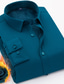 cheap Dress Shirts-Men&#039;s  Dress Shirt Fleece Shirt Turndown Light Purple Green Black Navy Blue Light Blue Outdoor Work Long Sleeve Button-Down Clothing Apparel Fashion Business Breathable Comfortable