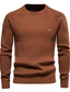cheap Men&#039;s Pullover Sweater-Men&#039;s Pullover Waffle Knit Knitted Pure Color Round Keep Warm Modern Contemporary Daily Wear Going out Clothing Apparel Winter Fall Blue Khaki S M L / Long Sleeve / Long Sleeve