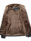 preiswerte Kunstlederjacke-Herren Lederjacke Kunstlederjacke Freizeitskleidung Urlaub Langlebig Lässig / Alltäglich Tasche Herbst Winter Solide / einfarbig Komfort Freizeit Umlegekragen Standard Regular Fit Schwarz Braun Jacken