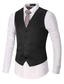 cheap Gilets-Men&#039;s Vest Outdoor Comfortable Wedding Wedding Daily Wear Going out Single Breasted V Wire Business Traditional / Classic Jacket Outerwear Pure Color Button Pocket rice white Robin&#039;s Egg Blue Dark Red
