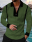 economico Polo con cerniera 3D-Per uomo Camicia da golf Golf Geometria Collo ripiegabile Verde Blu Rosso Marrone Azzurro Stampa 3D Esterno Strada Manica lunga Cerniera Stampa Abbigliamento Di tendenza Originale Informale / Sport