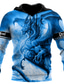 voordelige Graphic Hoodies-Voor heren Trui met capuchon blauw Capuchon Draak Grafische prints Afdrukken Dagelijks Sport 3D-afdrukken Streetwear Ontwerper Basic Lente &amp; Herfst Kleding Hoodies Sweatshirts Lange mouw