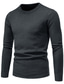 cheap Men&#039;s Pullover Sweater-Men&#039;s Pullover Ribbed Knit Tunic Solid Color Crew Neck Keep Warm Modern Contemporary Work Daily Wear Clothing Apparel Winter Fall Black Green L XL XXL / Long Sleeve / Long Sleeve