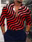 abordables Chemises imprimées pour hommes-Homme Chemise Rayé Col Col de Chemise Noir Jaune Rouge Violet du quotidien Vacances manche longue Vêtement Tenue Soirée Design Décontractées Chemises