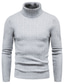 cheap Men&#039;s Pullover Sweater-Men&#039;s Pullover Sweater Jumper Turtleneck Sweater Ribbed Knit Cropped Knitted Solid Color Turtleneck Keep Warm Modern Contemporary Work Daily Wear Clothing Apparel Winter Spring &amp;  Fall Black Khaki M