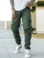 cheap Cargo Pants-Men&#039;s Cargo Pants Trousers Casual Pants Drawstring Elastic Waist Leg Drawstring Plain Comfort Breathable Full Length Casual Daily Going out Sports Stylish ArmyGreen Black