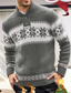 cheap Men&#039;s Pullover Sweater-Men&#039;s Ugly Sweater Pullover Ribbed Knit Cropped Knitted Animal Patterned Turtleneck Keep Warm Modern Contemporary Christmas Daily Wear Clothing Apparel Spring &amp;  Fall Green Red M L XL