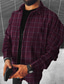 cheap Flannel Shirts-Men&#039;s Flannel Shirt Shirt Jacket Shacket Fleece Shirt Shirt Overshirt Plaid Turndown Red Navy Blue Gray Hot Stamping Outdoor Street Long Sleeve Button-Down Print Clothing Apparel Fashion Designer