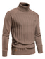 cheap Men&#039;s Pullover Sweater-Men&#039;s Turtleneck Sweater Pullover Ribbed Knit Cropped Knitted Solid Color Turtleneck Keep Warm Modern Contemporary Work Daily Wear Clothing Apparel Winter Spring &amp;  Fall Camel Black S M L / Weekend
