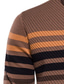 cheap Men&#039;s Pullover Sweater-Men&#039;s Pullover Ribbed Knit Knitted Stripes Round Keep Warm Modern Contemporary Daily Wear Going out Clothing Apparel Winter Fall Coffee S M L / Long Sleeve / Long Sleeve