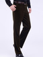 tanie spodnie codzienne-Męskie Spodnie sztruksowe Spodnie zimowe Spodnie Spodnie codzienne Kieszeń Prosta noga Solidne kolory Komfort Ciepłe Codzienny Wyjściowe Moda Moda miejska Czarny Wino Wysoka talia Średnio elastyczny