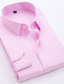 billiga Formella skjortor-Herr Skjorta Ensfärgat Nedvikt Svart Blå Rodnande Rosa Marinblå Vit Arbete Ledigt Långärmad Button-Down Kläder Mode Affär Herre