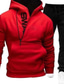 cheap Men&#039;s Hoodie Sets-Men&#039;s Hoodies Set Blue Royal Blue Red Gray Black Hooded Solid Color Color Block Zipper Pocket Daily Going out Weekend Active Streetwear Casual Winter Fall Clothing Apparel Hoodies Sweatshirts