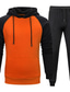 cheap Men&#039;s Tracksuits-Men&#039;s Tracksuit Sweatsuit Blue Yellow Army Green Orange Dark Gray Hooded Color Block Drawstring 2 Piece Sports &amp; Outdoor Daily Sports Basic Casual Big and Tall Fall Spring Clothing Apparel Hoodies