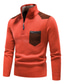 cheap Men&#039;s Pullover Sweater-Men&#039;s Pullover Ribbed Knit Zipper Knitted Color Block Half Zip Basic Keep Warm Work Daily Wear Clothing Apparel Fall &amp; Winter Blue Red M L XL / Long Sleeve / Long Sleeve / Weekend