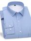 billige Dresskjorter-Herre Tykk skjorte Rosa Mørk Marineblå Blå Langermet Rutete / stripete / Chevron Aftæpning Høst vinter Firmafest Klær