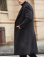 cheap Men&#039;s Trench Coat-Men&#039;s Winter Coat Overcoat Work Business Fall &amp; Winter Solid Colored Notch lapel collar Long Black Khaki Gray Jacket