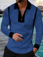 abordables Polo Zip-Homme T Shirt golf Géométrie Col rabattu Vert Bleu Rouge Marron Bleu clair 3D effet Extérieur Plein Air manche longue Zippé Imprimer Vêtement Tenue Mode Design Casual Respirable / Des sports