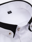 tanie Koszule do garnituru-Męskie Koszule eleganckie Koszula zapinana na guziki Koszula z kołnierzykiem Morski Czarny Biały Długi rękaw Wzory graficzne Wieczorne Wiosna Jesień Ślub Na zewnątrz Odzież