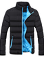 cheap Men&#039;s Downs &amp; Parkas-Men&#039;s Padded Regular Coat Regular Fit Jacket Solid Colored Black Wine Navy Blue