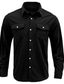 billiga Vardagsskjortor-Herr Flanellskjorta Tjock skjorta Manchesterskjorta Ensfärgat Nedvikt Brun Svart Gata Dagligen Långärmad Button-Down Kläder Mode Ledigt Bekväm