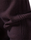 baratos suéter pulôver masculino-Homens Pulôver Estriado Tricotar Tricotado Cor imaculada Arredondar Mantenha Quente Contemporâneo Moderno Roupa Diária Para Noite Roupa Inverno Outono Vinho Preto S M L / Manga Longa / Manga Longa