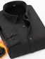 billiga Formella skjortor-herrskjorta fleeceskjorta turndown ljus lila grön svart marinblå ljusblå utomhusarbete långärmad button-down kläder kläder mode företag andas bekvämt