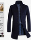 preiswerte Herren-Blazer &amp; -Anzüge-Herren Wintermantel Wollmantel Mantel Geschäft Lässig Herbst Wolle Oberbekleidung Bekleidung Basic Einfarbig Stehkragen Einreihig Ein-Knopf