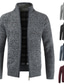cheap Men&#039;s Cardigan Sweater-Men&#039;s Pullover Sweater jumper Jumper Waffle Knit Cropped Knitted Solid Color Crew Neck Basic Stylish Outdoor Daily Fall Winter Wine Light gray S M L / Cotton / Long Sleeve