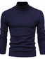 cheap Men&#039;s Pullover Sweater-Men&#039;s Turtleneck Sweater Pullover Ribbed Knit Cropped Knitted Solid Color Turtleneck Keep Warm Modern Contemporary Work Daily Wear Clothing Apparel Winter Spring &amp;  Fall Blue Yellow S M L / Weekend