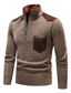 cheap Men&#039;s Pullover Sweater-Men&#039;s Pullover Ribbed Knit Zipper Knitted Color Block Half Zip Basic Keep Warm Work Daily Wear Clothing Apparel Fall &amp; Winter Blue Red &amp; White S M L