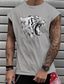 billiga Casual T-shirts för män-linneväst för män hot stamping grafiska tryck tiger djur plus storlek rund hals dagliga sporttryck ärmlösa toppar mode klassisk designer stor och