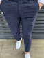 tanie Chinosy-Męskie Typu Chino Spodnie Joggery Spodnie w kratę Kieszeń Elastyczny pas Siateczka Komfort Oddychający Pełna długość Codzienny Święto Wyjściowe Moda miejska Elegancki Zielony Niebieski Średnio