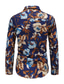preiswerte Bedruckte Herrenhemden-Herren Hemd Graphic Klassischer Kragen Armeegrün Marineblau Purpur Casual Täglich Langarm Bekleidung Einfach