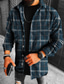 cheap Men&#039;s Printed Shirts-Men&#039;s Flannel Shirt Casual Daily Outdoor Print Check Plaid Graphic Patterned Turndown Street  Button-Down Long Sleeve Tops Casual Fashion Comfortable Warm Green Dusty Blue Orange  Winter Spring Fall