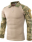 ieftine Tricouri casual pentru bărbați-Bărbați Tricou Tricou tactic Culoare solidă Bloc Culoare camuflaj Răsfrânt A B C D E Zilnic Concediu Manșon Lung Îmbrăcăminte Ușor Militar Comfortabil / Vară