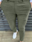 cheap Chinos-Men&#039;s Chinos Trousers Jogger Pants Plaid Dress Pants Pocket Elastic Waist Lattice Comfort Breathable Full Length Daily Holiday Going out Streetwear Stylish Green Blue Micro-elastic