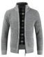 cheap Men&#039;s Cardigan Sweater-Men&#039;s Pullover Sweater jumper Jumper Waffle Knit Cropped Knitted Solid Color Crew Neck Basic Stylish Outdoor Daily Fall Winter Wine Light gray S M L / Cotton / Long Sleeve