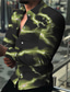 abordables Camisas estampadas para hombre-Hombre Camisa Relámpago Cuello Vuelto Amarillo Claro Negro Blanco Amarillo Rojo Impresión 3D Exterior Calle Manga Larga Abotonar Estampado Ropa Moda Design Casual Transpirable