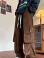 cheap Cargo Pants-Men&#039;s Cargo Pants Trousers Work Pants Casual Pants Drawstring Elastic Waist Multi Pocket Plain Comfort Breathable Full Length Daily Going out Streetwear Corduroy Stylish Chic &amp; Modern Black Khaki
