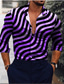 cheap Men&#039;s Printed Shirts-Men&#039;s Shirt Striped Collar Shirt Collar Black Yellow Red Purple Daily Holiday Long Sleeve Clothing Apparel Party Designer Casual Shirts
