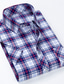 billige Pæne skjorter-herreskjorte ternet skjorte turndown havblå blå kongeblå orange rød afslappet dagligt kortærmet tøj med knapper nede, beklædning basic mode streetwear business / sommer