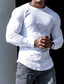 tanie Męskie koszulki casual-Męskie Podkoszulek Solidne kolory Półgolf Szary Biały Czarny Ulica Sport Długi rękaw Odzież Designerskie Codzienny Wygodny Duży i wysoki