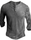 cheap Men&#039;s Henley Shirts-Men&#039;s Henley Shirt Tee Solid Color Henley Green Black Blue Army Green Gray Street Sports Long Sleeve Button-Down Clothing Apparel Fashion Designer Casual Comfortable
