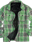 olcso Vastag ingek-férfi ing kabát polár ing felsőing meleg alkalmi kabát felsőruházat kockás / csekk rózsaszín khaki katonai zöld ősz tél